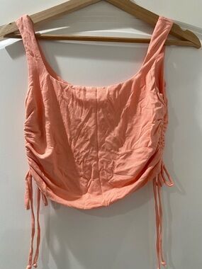 Adjustable Side-Ruched Coral Tank Top